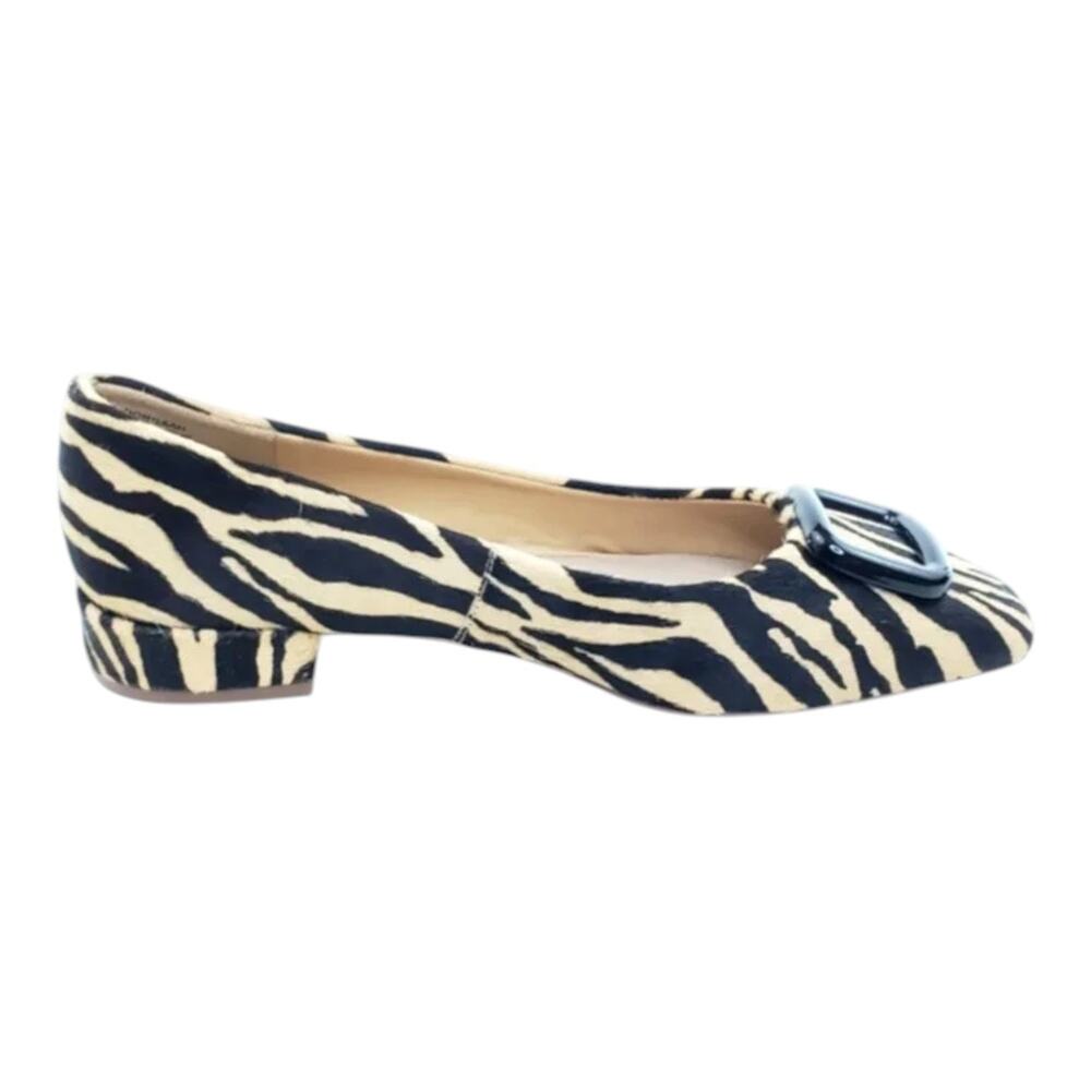 Giani Bernini Women's Borraa Snip Toe Dress Flats Black White Zebra Size 7 - Picture 2 of 5